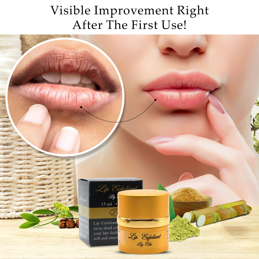 Lip Chic by Ella Lip Exfoliator - Gentle Lip Scrub for Smooth Soft Lips (0.5 oz / 15 ml)