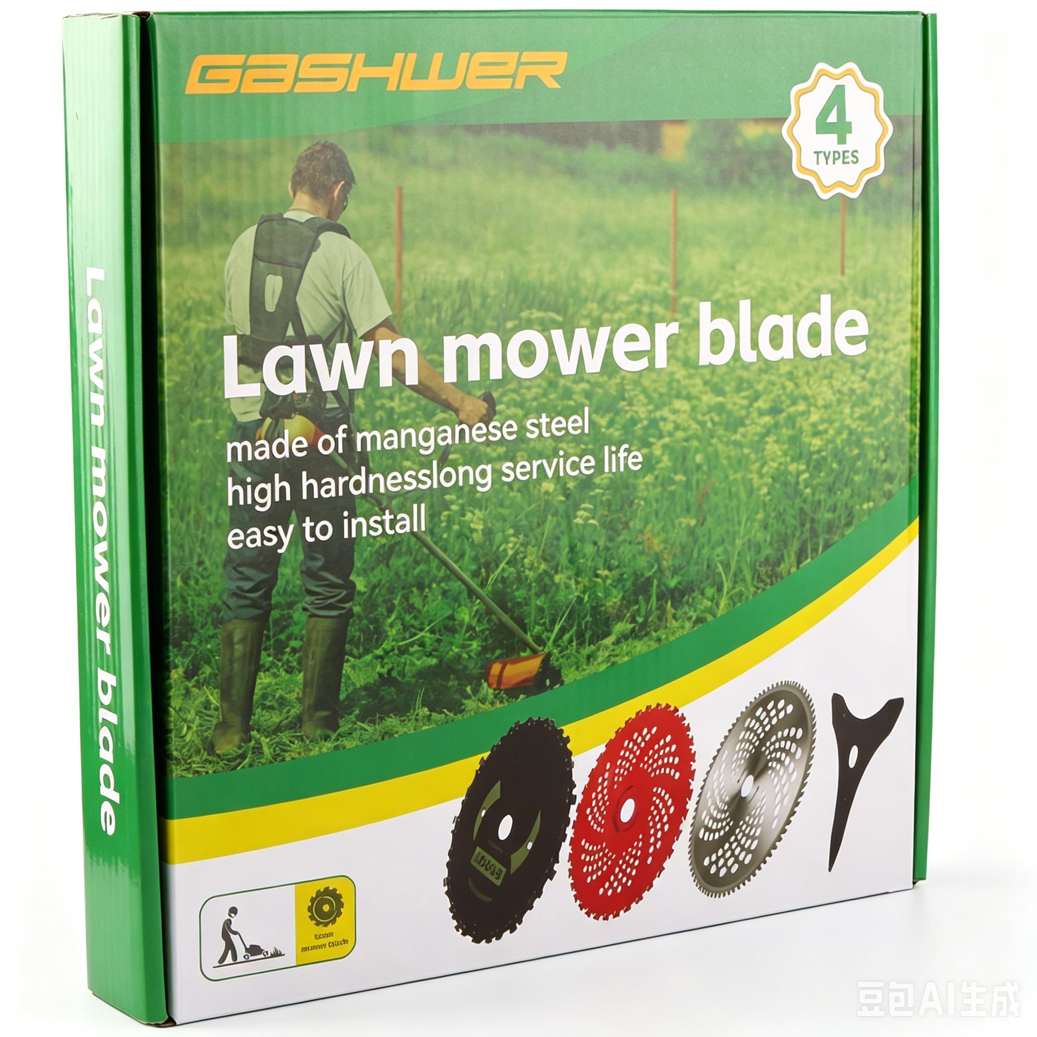 9" x 36 Teeth Carbide Tipped Blades & 9" x20T Carbon Steel Round Chainsaw Tooth Blades & 10" x 80T Brush Cutter Trimmer Blades with Adapter Kit