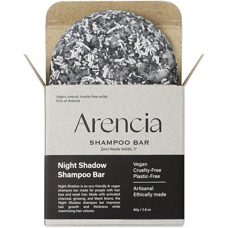 ARENCIA Night Shadow Biotin Shampoo Bar - Regrowth & Darkening for Gray Hair | Strengthening & Volumizing | Vegan, pH Balanced