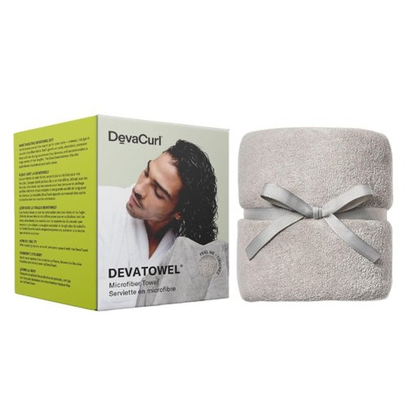 DevaCurl Microfiber Anti-Frizz Hair Towel - Gently Dries Hair Fast | Gray Color