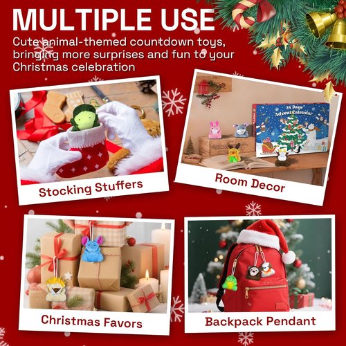 Skiennix Christmas Advent Calendar 2025 - 24 Days of Surprises with Mini Plush Toys | Perfect for Kids and Teens