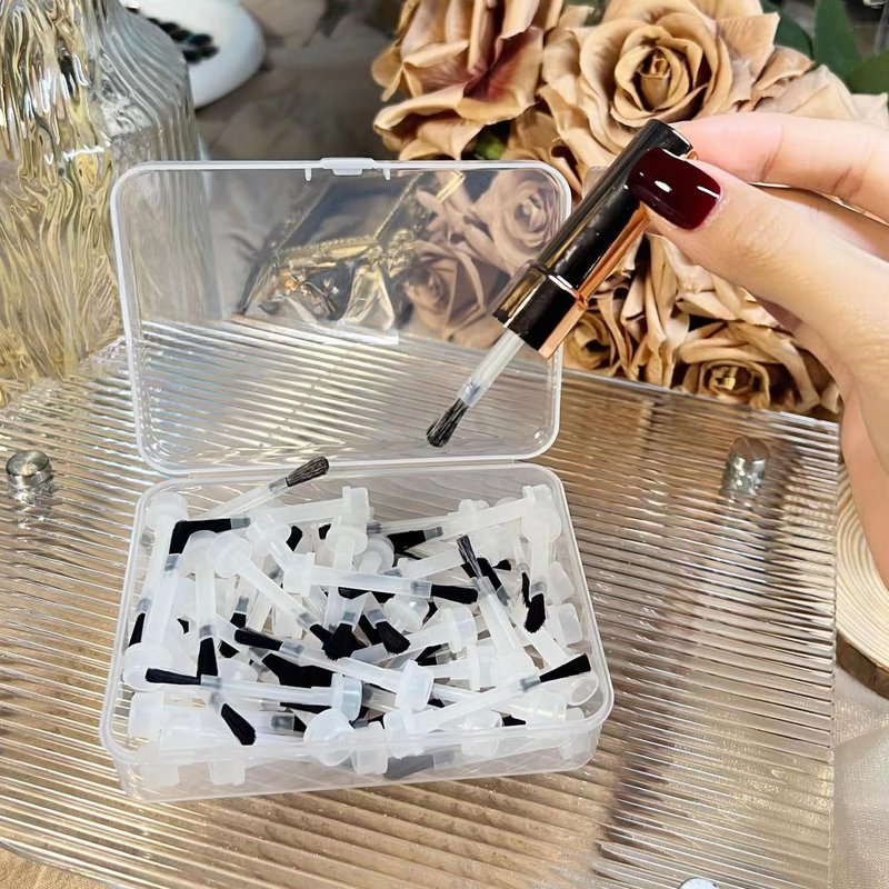 WOKOTO Nail Polish Brush Replacement Brush With a Cap Kit 66pcs Round Brush And 10pcs Liner Brush For Nail Polish Replacement Brushes Gel Nail Soft Brush Head Liquid Nail Brushes Fingernail Brush