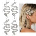 TEBIEKOY Snake Hair Pins with Sparkly Rhinestones Hair Clips, 4 Pcs Alloy Snake Hair Clips Set, Crystal Hair Accessories Headdress for Girls and Women