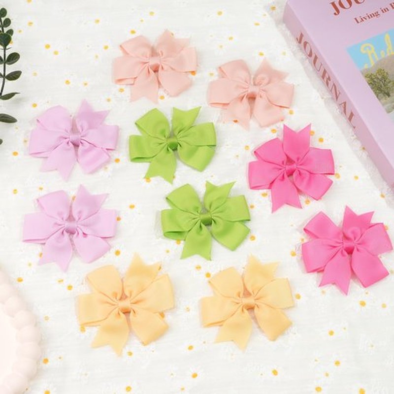 CÉLLOT 80 Pcs 3.5 Inch Boutique Grosgrain Ribbon Pinwheel Hair Bows Alligator Clips For Girls Toddlers Accessories Teens Gifts In Pairs