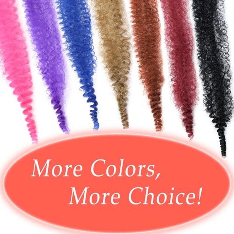 Marley Hair 10 Inch Black 7 Packs Pre Separated Springy Afro Twist Hair Marley Twist Braiding Hair for Faux Locs Crochet Hair Pre Fluffed Spring Twist Hair Extensions (10",1B)