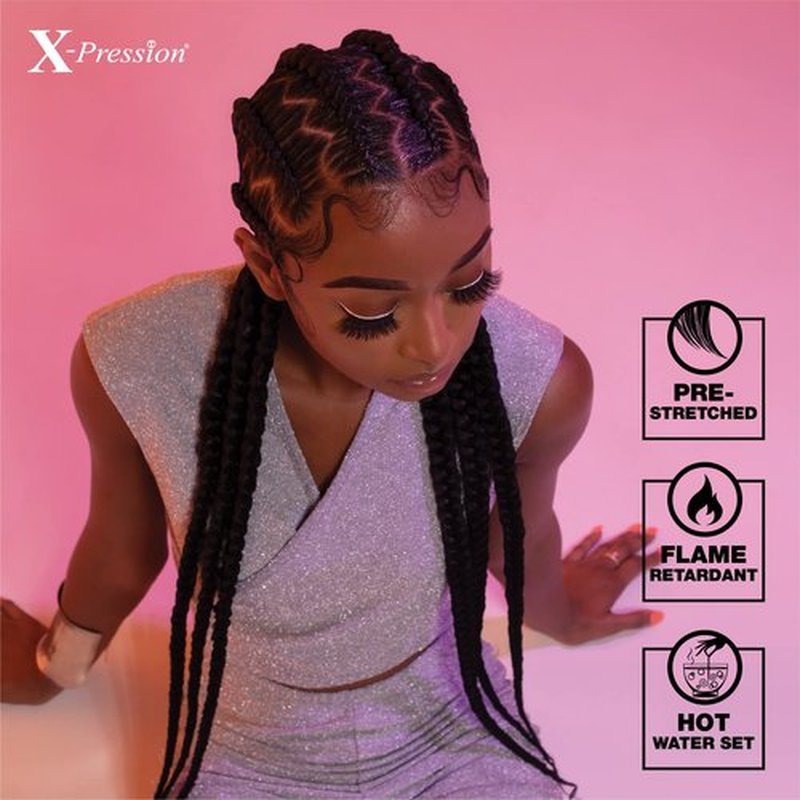 Sensationnel X-pression prestretched braiding hair - 6x braid 58 inch all kanekalon flame retardant synthetic braid for box braids and twists (BG BURGUNDY)