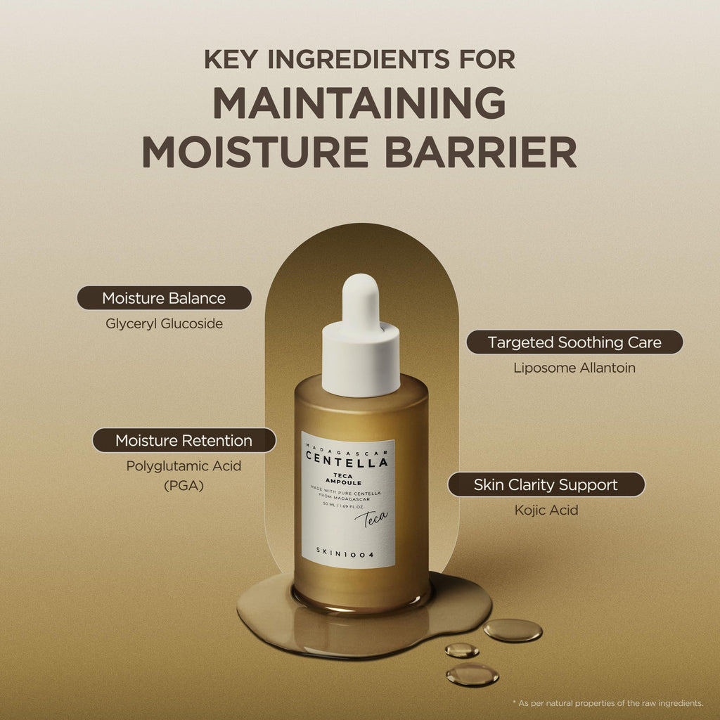 SKIN1004 Madagascar Centella TECA Ampoule, Korean Face Serum for Oil Balance & Moisture Barrier Support with TECA & PDRN, Hydrating Serum for Skin Firmness, Korean Skin Care, 1.69 fl oz / 50 ml