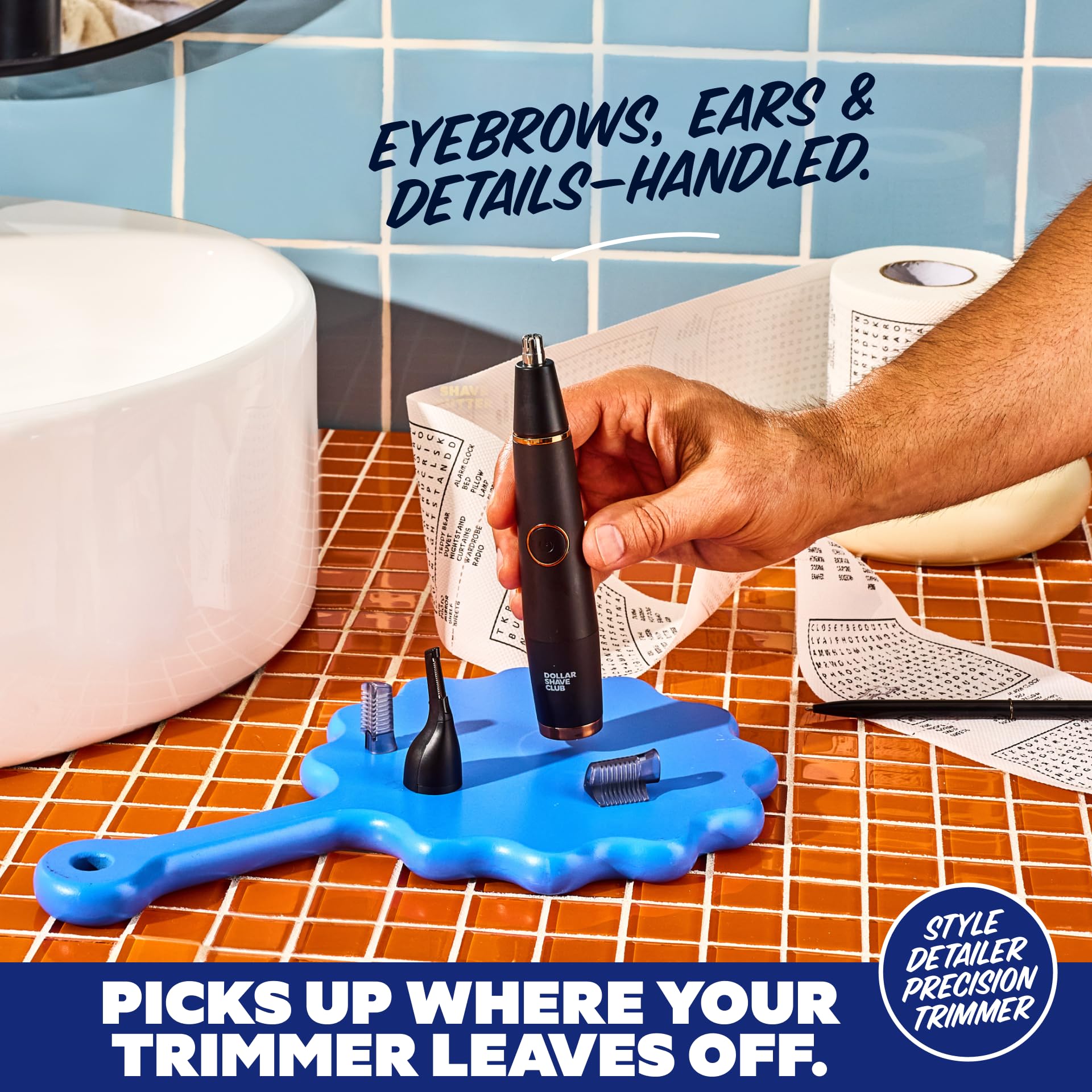 Dollar Shave Club | Double Header Electric Trimmer | Electric Razor with Beard Head & Body Grooming Head