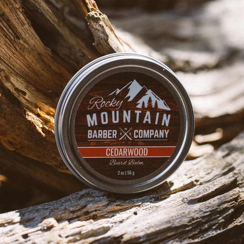 Rocky Mountain Barber Beard Balm - 100% Natural Premium Wax Blend with Cedarwood Scent | Nourishing Beeswax & Oils