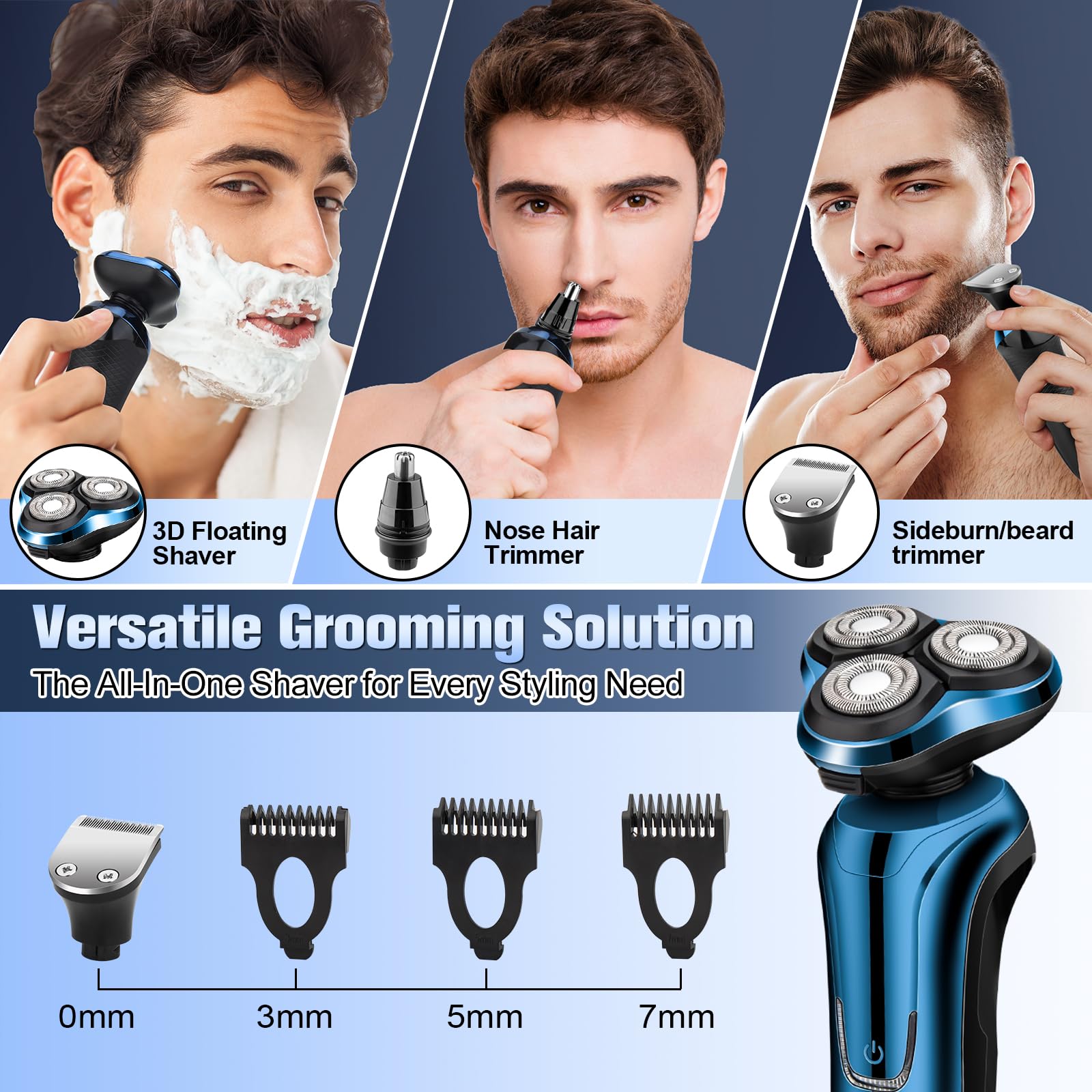 Electric Razor for Men,Mens Razors for Shaving face,LED Display/Waterproof/Rechargeable Electric Shaver for Men