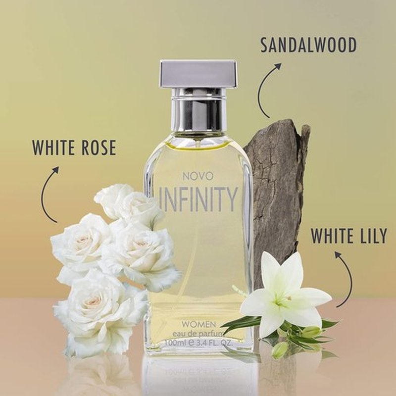 NovoGlow Infinity Eau De Parfum for Women - 3.4 Oz | Refreshing Citrus Floral & Musk Fragrance