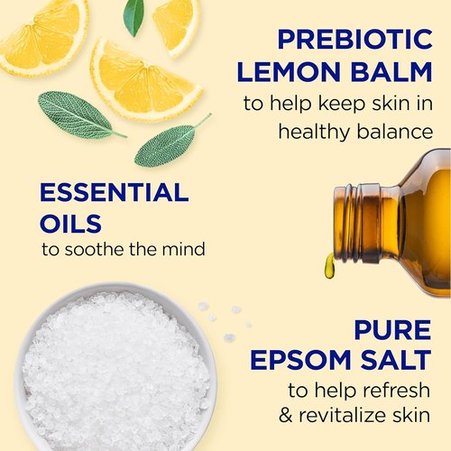 Dr Teal's Body Wash - Pure Epsom Salt with Prebiotic Lemon Balm & Sage | 24 Fl Oz (Pack of 4)