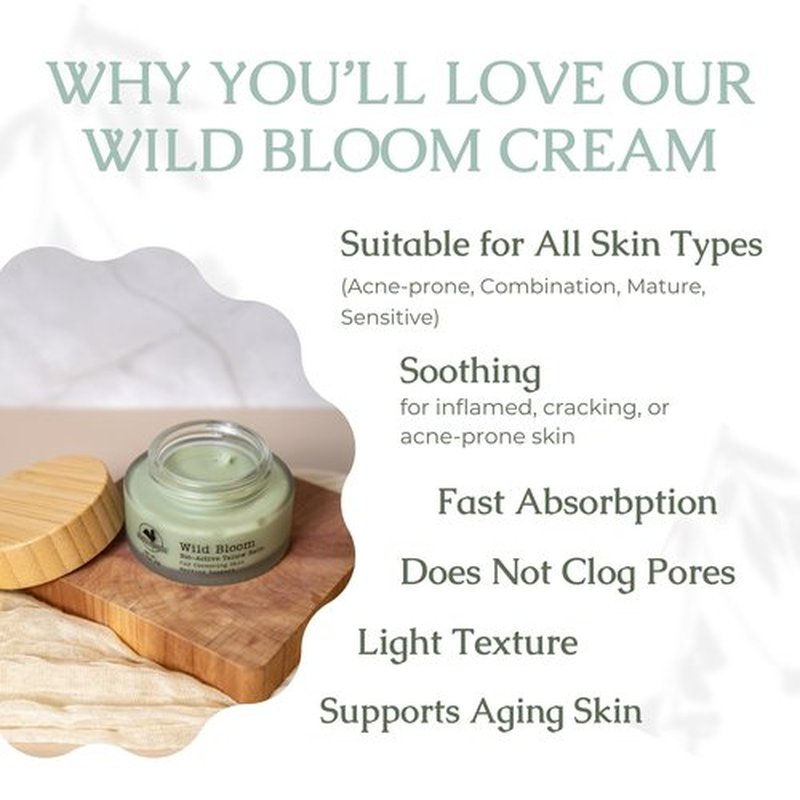 Hearth and Homestead: Handmade Wild Bloom Bio-Active Tallow Face Balm/Cream with Blue Tansy - Hydrate, Nourish, and Protect Skin - .7 oz