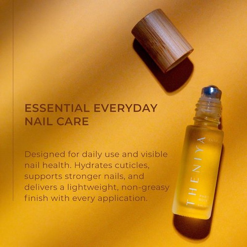 Regine Switzerland Cuticle Oil - Hydrating Vegan Formula with Jojoba & Vitamin E | 5mL Roll-On (Rose Fragrance)