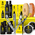 The Beard Club Beard Kit for Men - Grooming & Care Kit - Cedar & Sandalwood Oil, Cedar Balm, Shampoo, Brush, Comb, Trimming Scissors, Straight Edge Razor - Gift Set