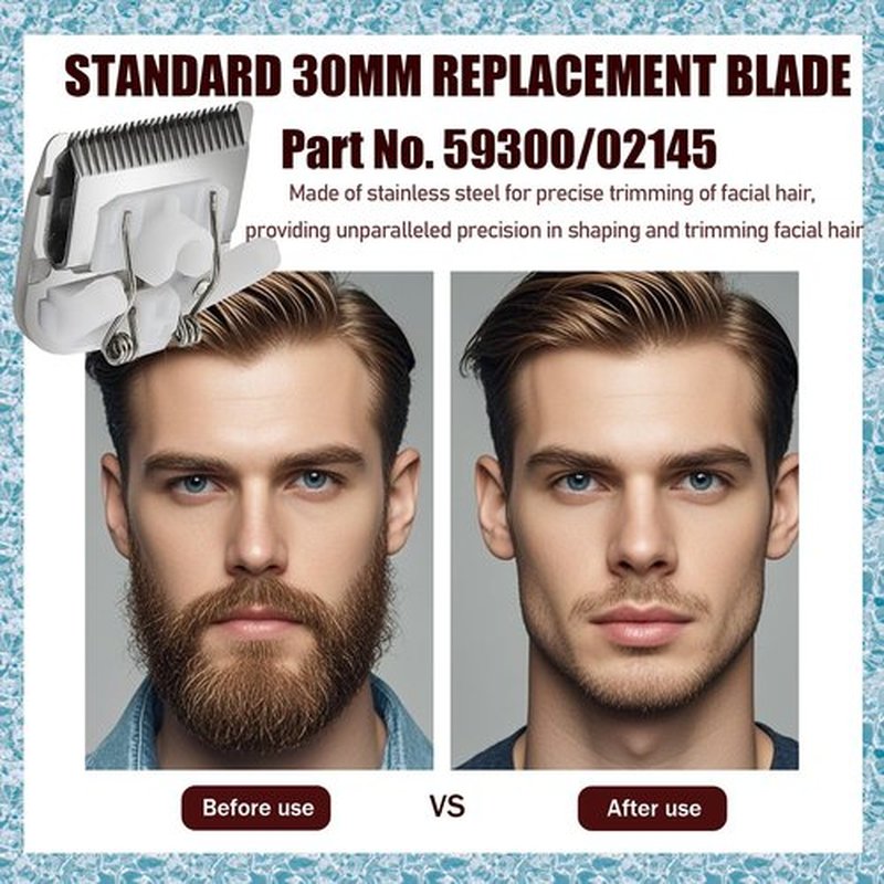 30MM Stainless Steel Replacement Blade Compatible with WHAL All-in-One Lithium Ion Trimmers,Model 59300 (Silver, 1 piece)