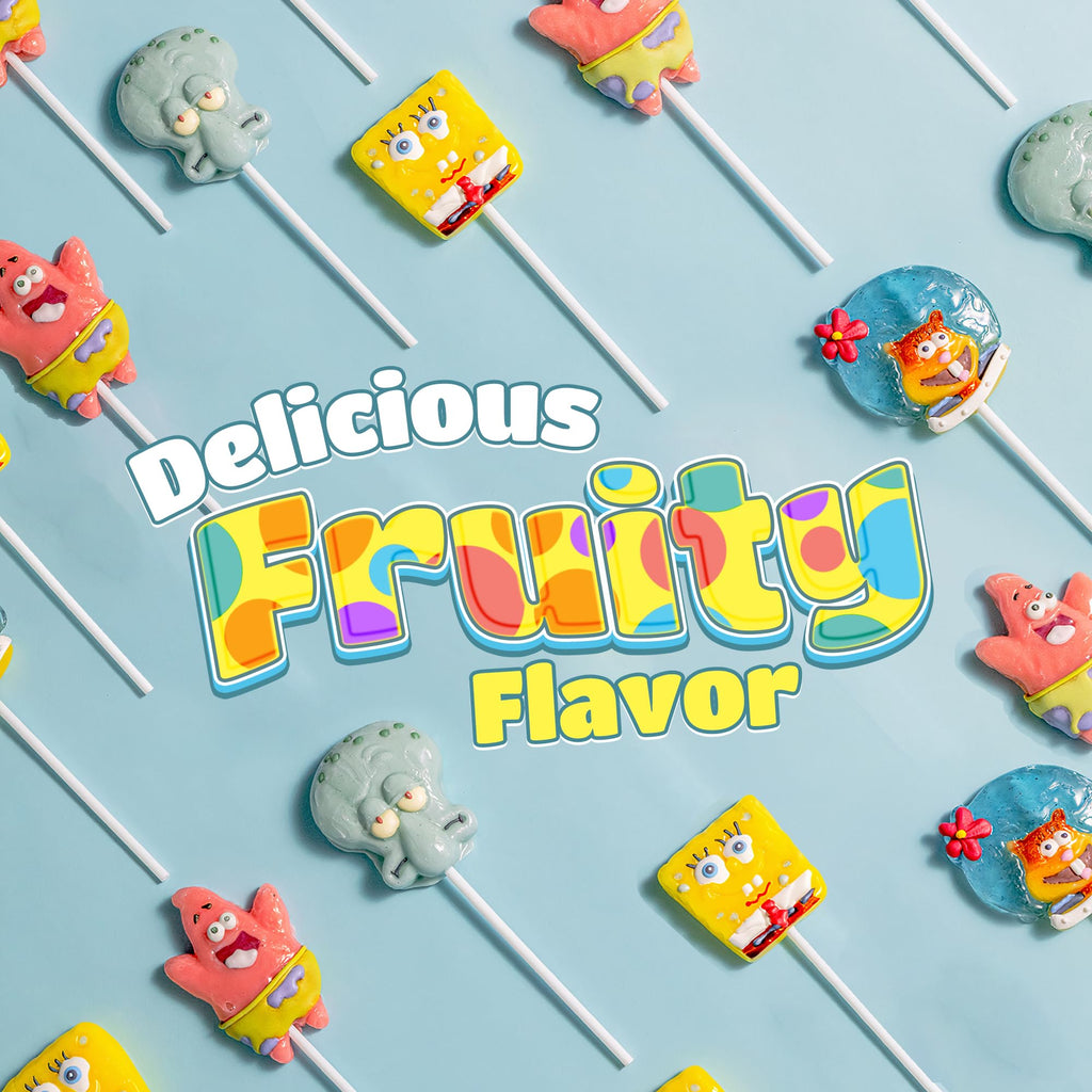 SpongeBob Jumbo Lollipops by Bubblegum Kids | Stocking Stuffers, Holiday Candy, Party Favors | Hand Crafted Lollipops with Natural Colors & Flavors | Individually Wrapped Jumbo Pops | 20 Pack