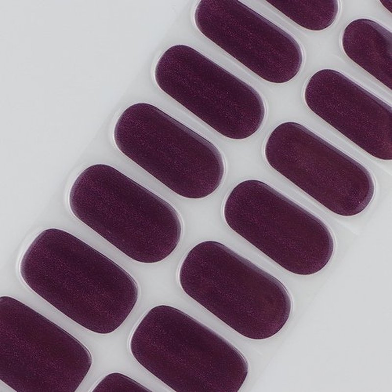 JMEOWIO Gel Nail Stickers Deep Purple Cat Eye Semi Cured Gel Nail Strips Wraps UV/LED Nails Art Design Decoration Accessories