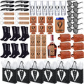 60Pcs Groomsmen Gifts Groomsmen Proposal Box with Shot Glasses Socks Sunglasses PU Leather Toiletry Bag Bottle Opener Can Cooler Groomsman Gifts for Wedding Groomsmen Best Man Gift (60, Brown)