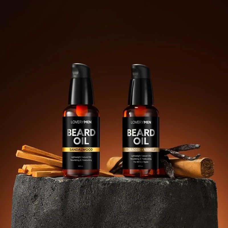 Skiennix Deluxe Beard Oil - Natural Grooming Kit with Argan & Jojoba Oil | Sandalwood & Tobacco Vanilla Fragrance