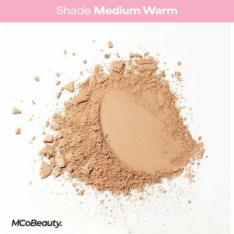 MCoBeauty - Miracle Flawless Pressed Powder - 3 Medium Warm Shade - Compact Setting Powder with Rose Flower Extract and Sweet Almond Oil - Helps Finish and Refine the Look of Makeup