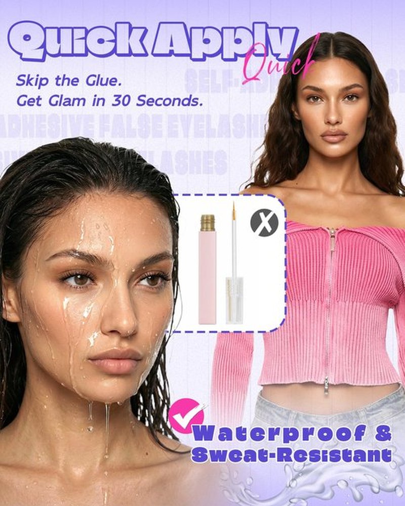 Self Adhesive Eyelashes Glueless Lashes - Natural Look 7-10mm No Glue Eyelashes Strip Waterproof All-Day Hold Press On Lashes Glueless Reusable Lash Strips Kit With Tweezer for Makeup by LZM (08)