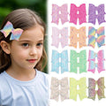 XIMA Glitter Hair Bows for Girls, 24 Piece Set with Alligator Clips, Rainbow Sparkle Hair Accessories