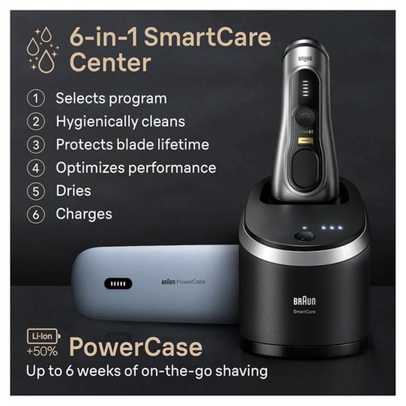 Braun Series 9 PRO+ Electric Shaver - 5 Pro Shave Elements & ProComfort Head | SmartCare Center Included