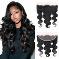 13x4 HD Lace Frontal Closure Body Wave Ear to Ear Lace Frontal Pre Plucked 18 Inch Remy Human Hair Front Free Part 150% Density Hair Extensions for Black Women(Natural Black, 18 Inch)