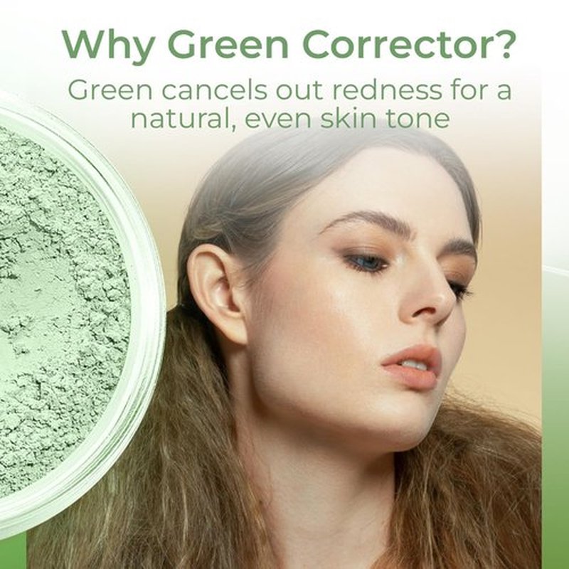 Green Corrector | Mineral Makeup Powder for Redness, Acne & Rosacea – Full Coverage Concealer, SPF 20