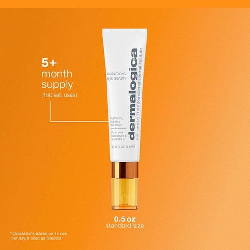 Dermalogica Biolumin-C Eye Serum - Brightening Vitamin C Formula for Fine Lines & Wrinkles | 0.5 fl oz