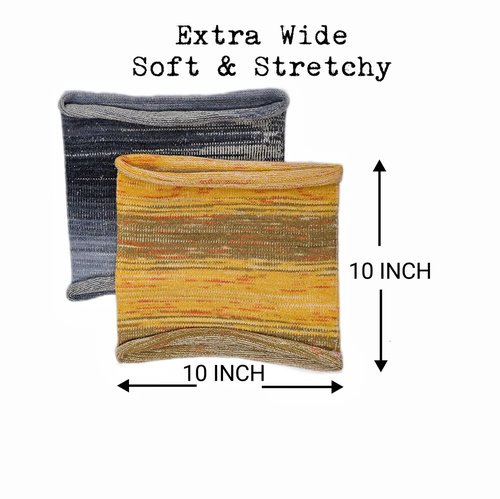 Nutty Natte 2PCS Handmade Wide Tube headwrap Headband for dreadlocks, braids or regular hair Knitted headband for Men and Women Hiking Gaiter Hair Wrap Headbands for Dreads (Yellow Black)
