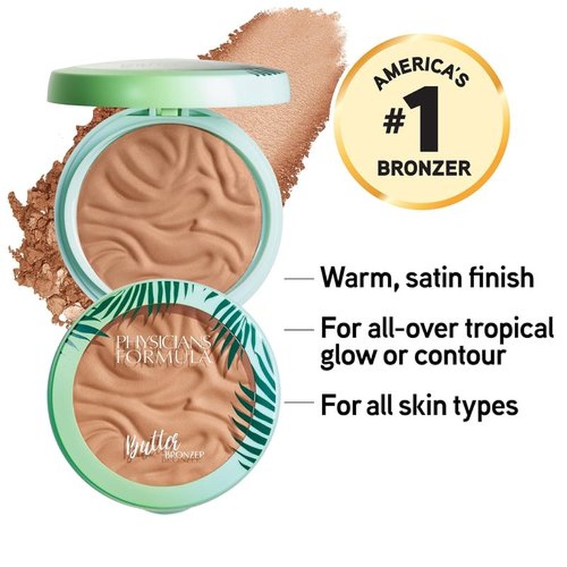 Physicians Formula Murumuru Butter Bronzer - Moisturizing & Nourishing for Silky Glow | Hypoallergenic, Vegan, 0.38 oz - Sunkissed