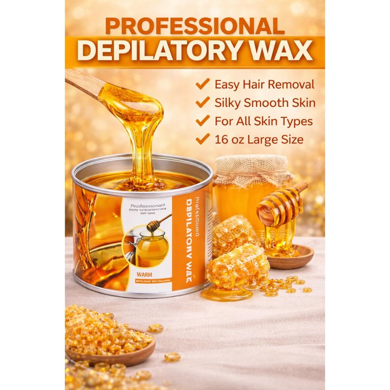 Honey Soft Wax for Hair Removal – 400 g Strip Wax for Body & Face – Professional Soft Depilatory Wax for Smooth Results – For Sensitive & All Skin Types