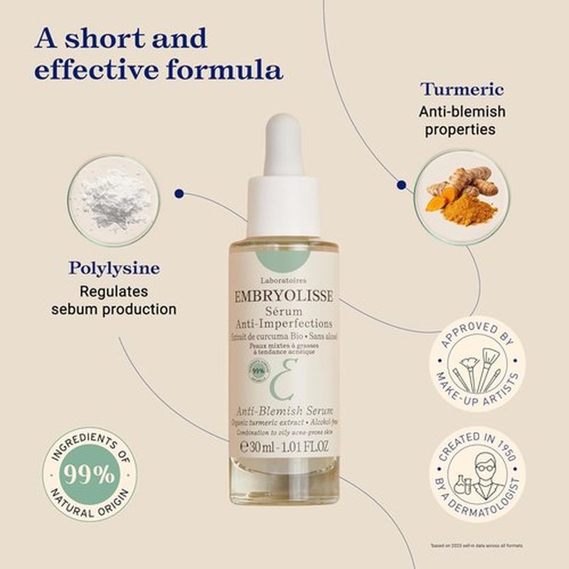 Embryolisse Anti-Blemish Face Serum - Treat Oily Skin, Pimples & Blackheads | 1.01 Fl Oz