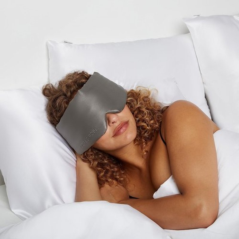 Dore & Rose Deep Sleep Mask Light Blocking, 23 Momme Mulberry Silk Eye Mask, Ultra Soft, Adjustable - Travel Sleeping Mask for Men & Women (Charcoal)