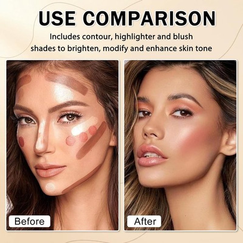 IONSGAKO Cream Contour Stick Makeup Kit - Double-Ended Highlighter & Bronzer | 6 Colors for Easy Sculpting