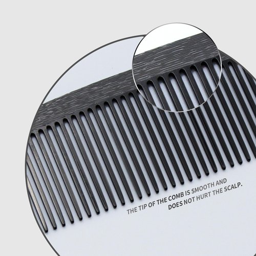 Dolmifapro 2 Pcs Black Metal Comb, Stainless Steel Fine Tooth Comb, Anti Static comb, Heat Resistant, Professional Barber Comb Set, hair combs for men, Wood Grain Design
