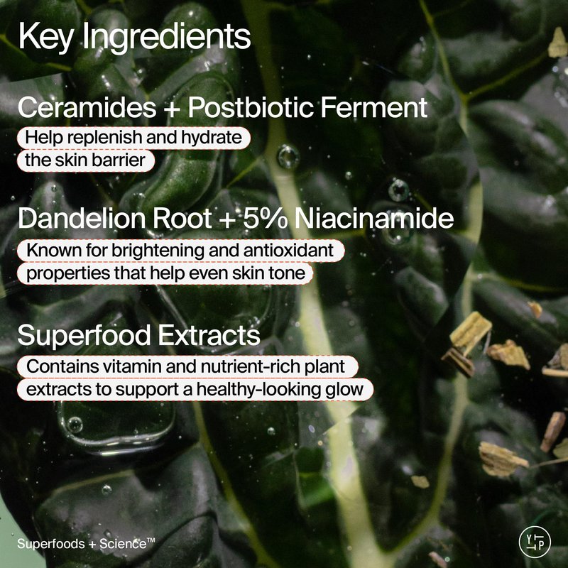 Youth To The People Superfood Skin Drip Face Serum (1 fl oz), Strengthens Skin Barrier + Evens Skin Tone, 5% Niacinamide, Kale, Peptides, Ceramides, Boosts Glow, Vegan