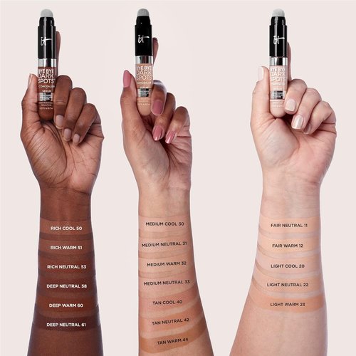 IT Cosmetics Bye Bye Dark Spots Concealer & Brightening Serum - 2% Niacinamide, Hyaluronic Acid, Caffeine - Medium Coverage, Natural Finish, 0.22 fl oz
