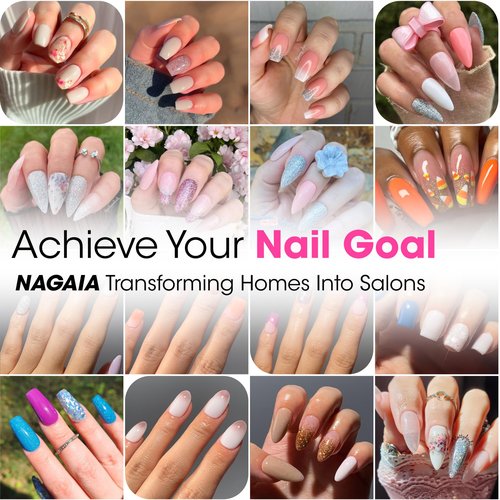NAGAIA Premium Nail Dipping System, Dip Essential Liquid Set, All In One Dip Liquid Kit, Home & Salon Nail Dipping Manicure, Air Dry Dip Powder System, Salon Acrylic Nail Alternative, 3 Replaced Brush