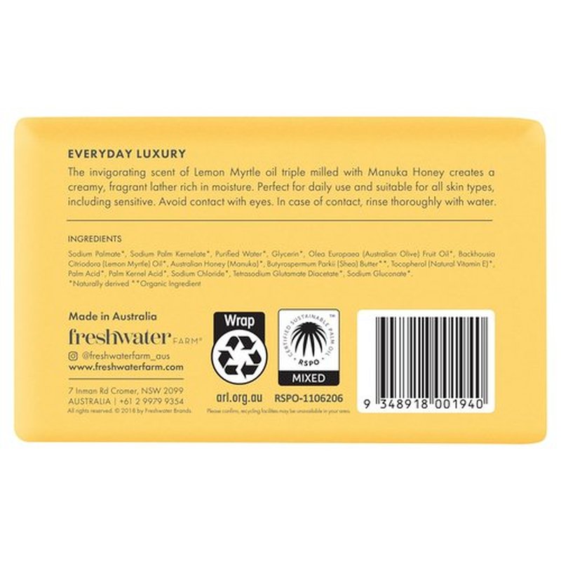 Skiennix Lemon Myrtle Oil & Manuka Honey Body Bar - Nourishing Moisturizer for Radiant Skin
