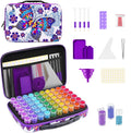 ZORETCO Diamond Painting Storage Case, 60 Slots Portable Diamond Art Kits with Accessories for Craft Rhinestones & Jewelry Beads Organizer Boxes