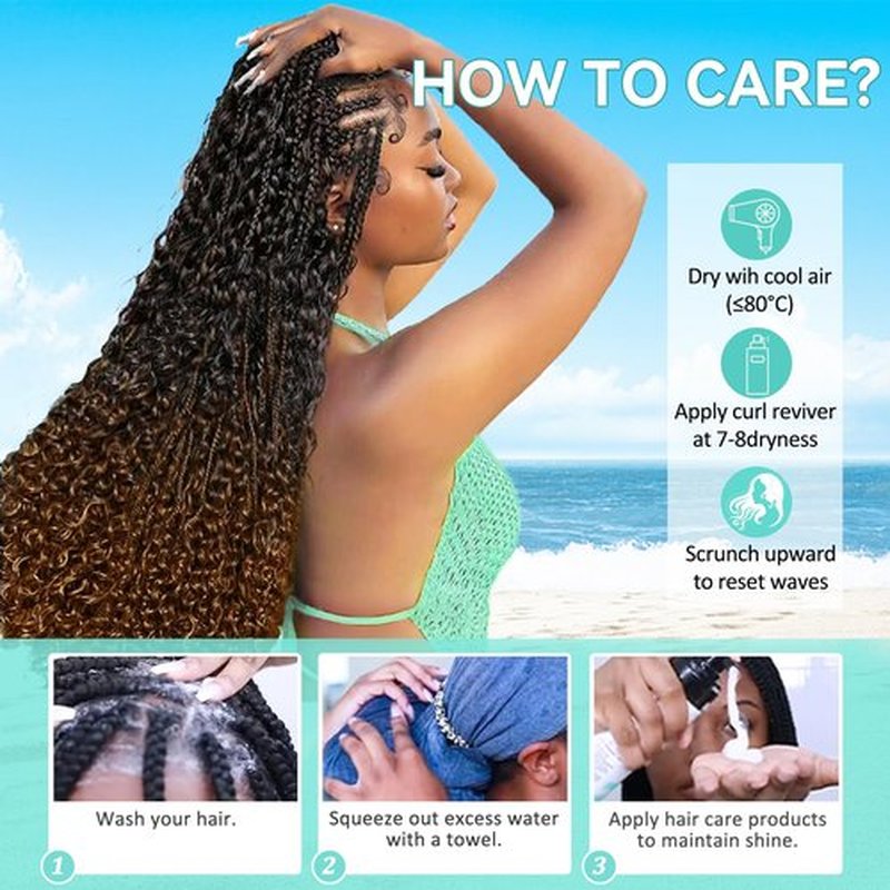 Ombre Human Braiding Hair for Boho Braids 20 Inch 120g Deep Wave Bulk Boho Human Hair for Braiding Curly Knotless Bohemian Braids 12A 100% Brazilian Virgin No Weft Extensions 3 Bundles/Pack T1B/30