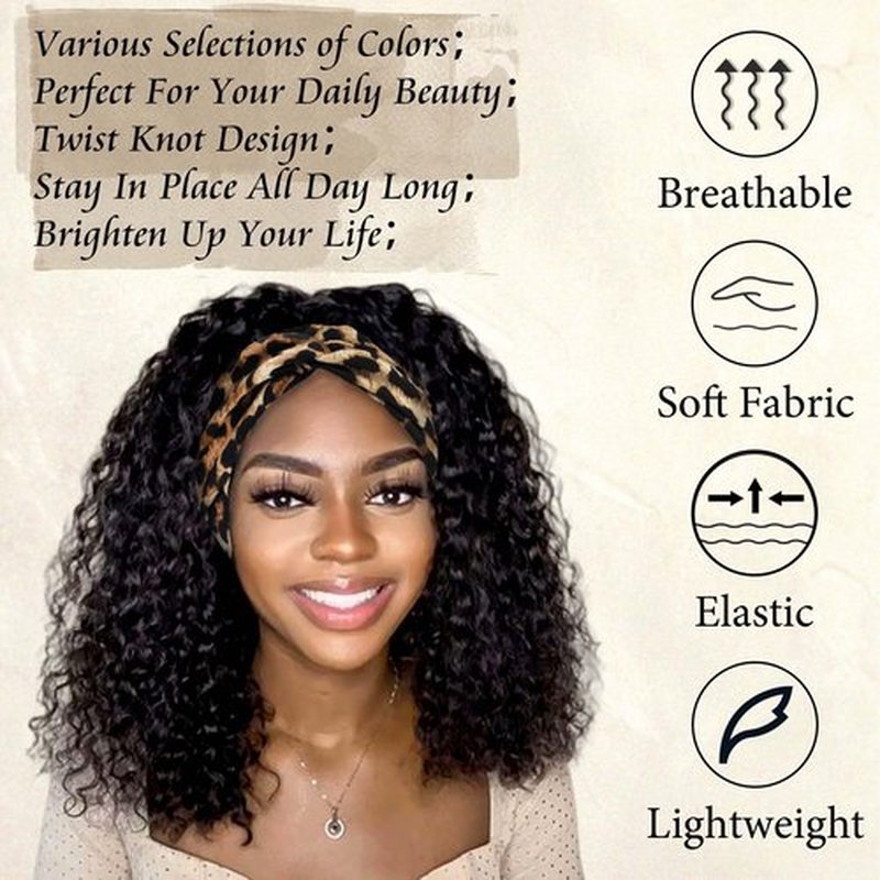 STGDAK 4 Pack Wide Headbands for Women Cute Boho Headband Stripe Knotted Turban Head Bands Soft Hair Wraps African Head Scarf Fashion Turban Hairband Large Scarf Headband For Women’s Hair Accessories