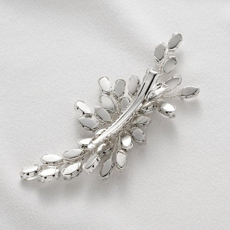 SWEETV Rhinestone Bride Wedding Hair clip Silver Crystal Bridal Hair comb Sparkly Hair Piece Gem Hair Accessories for Women/Girls & Brides/Bridesmaids
