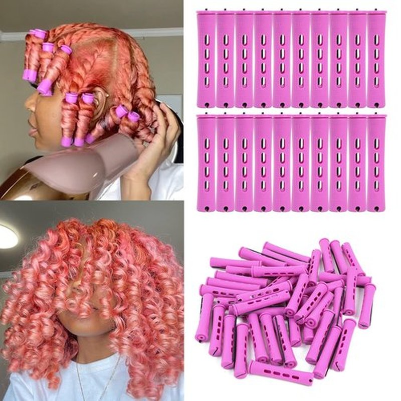 Skiennix 20-Piece Women's Perm Rods Set - Cold Wave Hair Rollers for All Hair Lengths | Purple
