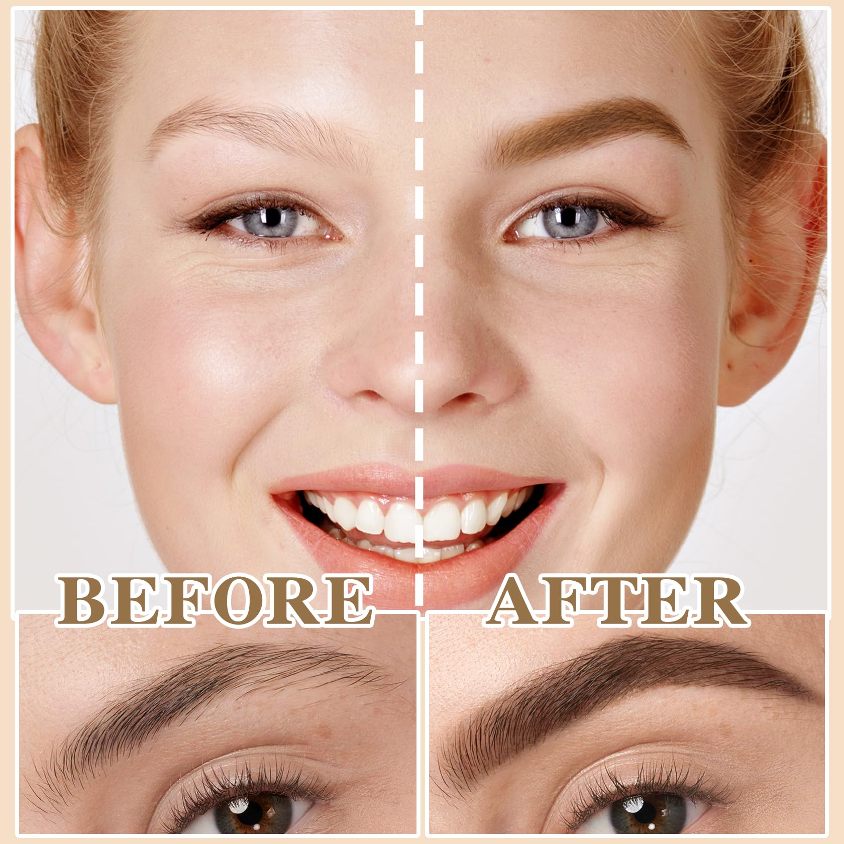 3PCS light Brown Eyebrow Pencil, 4 Point Microblading Eyebrow Pen for Hair-Like Effect, Long Lasting Waterproof & Smudge-proof, Easily Creates Natural eyebrow makeup