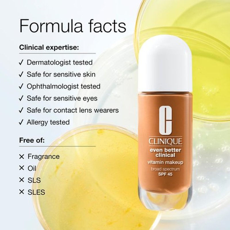 Clinique Even Better Clinical Vitamin Makeup Broad Spectrum SPF 45 With Vitamin C, Vitamin E + Vitamin B3 | Light Coverage + Vibrant Finish, Light Cool 2