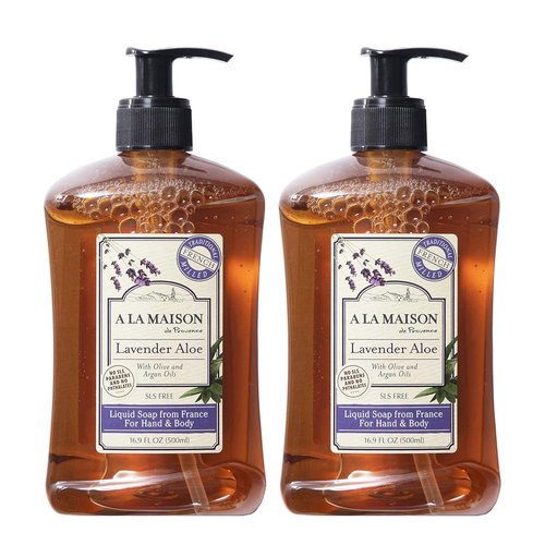 A LA MAISON Lavender Aloe Liquid Hand Soap - Natural, Biodegradable & Vegan - 16.9 oz, 2 Pack